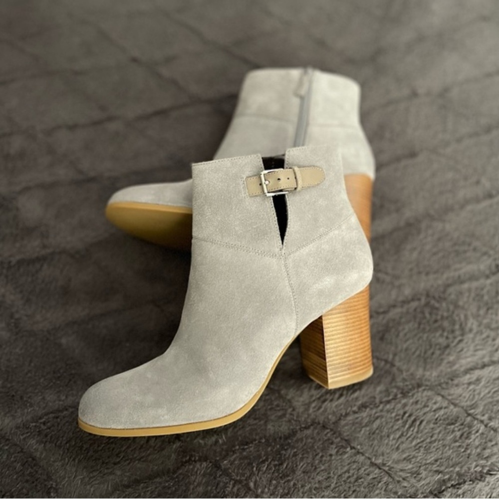 Cole Haan Light Gray Suede Ankle Boots